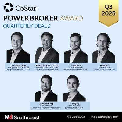 NAI Southcoast Receives CoStar Powerbroker Awards for Top Leasing Deals – Q3 2025